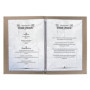 SIGEL SM211 Protège-menu à cordon élastique avec 2 pochette transparent pour 8 feuilles DIN A5, gaufrage Menu, beige foncé, 1 pi