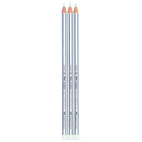 Faber-Castell 111499 Crayon pour tableau noir Lot de 3 Blanc