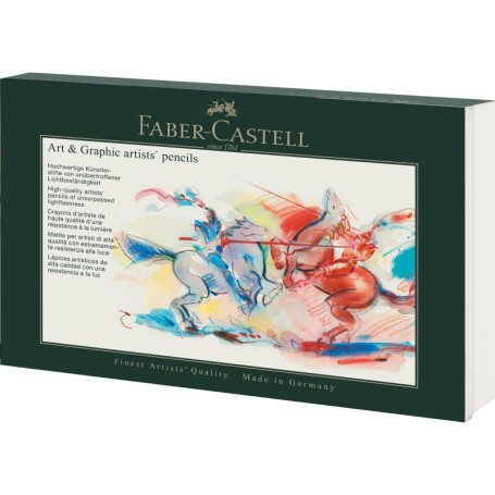 Faber-Castell 210008 - Art & Graphic Set, 36 pièces, avec crayons de couleur Polychromos, crayons Graphite Matt et Castell 9000