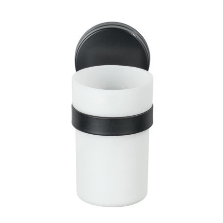 WENKO Porte Brosse à Dent mural Pavia, Gobelet salle de bain mural fixation sans perçage "Static Loc Plus", adhérence statique, 