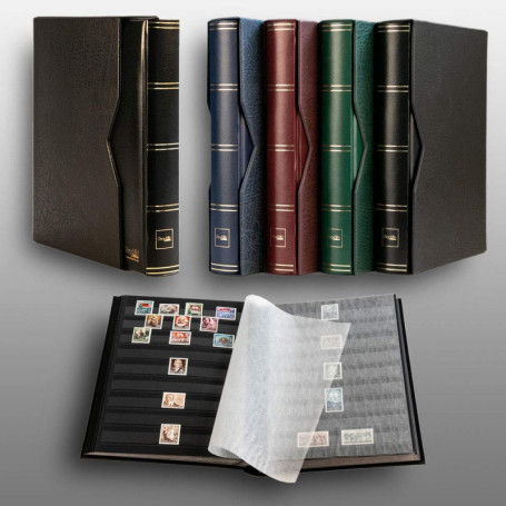 Prophila Album pour Timbres 60 Pages intérieur Noir étui de Protection Noir