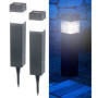 Bornes lumineuses solaires à LED avec capteur de luminosité - Carrées - x6 [Lunartec]