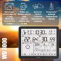 WD3000 - Station météo avec prévisions météorologiques sur 4 jours, avec émetteur extérieur, données sur la station et sur le té