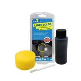 ATG® Teinture Cuir Noir - Teinture pour Cuir et Peinture Cuir - Entretien pour Siège et Volant de Voiture, Canapé, Chaussure, Ve