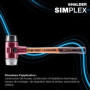 Simplex 3029.030 Marteau sans danger en caoutchouc et métal souple avec boîtier en fonte malléable et manche en bois de qualité 