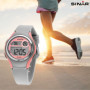 Montre pour fille SINAR XE-64-9 avec écran LCD numérique à quartz 10 bar bracelet silicone sport