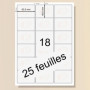 Printation Étiquettes d'adresse universelles pour enveloppes - 63,5 x 46,6 mm blanc - 450 Étiquettes autocollantes 63,5 x 46,6 s
