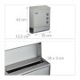 Relaxdays Boîte aux lettres compartiment journaux inox design mural avec nom et fenêtre HxlxP: 42 x 35 x 12,5 cm, argenté