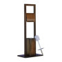 Relaxdays 10020930 Ensemble Toilettes Porte Brosse WC Sur Pied Distributeur de Papier SDB Bambou 82x36x21cm, Marron, HLP 82 x 36