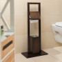 Relaxdays 10020930 Ensemble Toilettes Porte Brosse WC Sur Pied Distributeur de Papier SDB Bambou 82x36x21cm, Marron, HLP 82 x 36