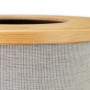 Relaxdays Corbeille à papier en bambou poubelle ronde seau intérieur plastique couvercle bureau 35 cm, nature, gris