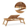 Relaxdays 10022218 Table d’Ordinateur Portable XL Bambou Aération Idéale Régler Hauteur 5 Inclinaisons Tablette Tiroir Nature, H