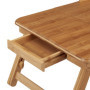 Relaxdays 10022218 Table d’Ordinateur Portable XL Bambou Aération Idéale Régler Hauteur 5 Inclinaisons Tablette Tiroir Nature, H