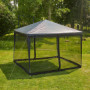 Relaxdays Moustiquaire de pergola 3x3 m, 2 pièces latérales, Fermeture à glissière, Bande autoagrippante, XL 12 m, Noir