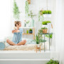 Relaxdays Support de Plantes, en Bambou en Set de 2, pour Pots de Fleurs jusqu'à 32 cm Ø, réglable & empilable, Naturel