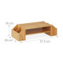 Relaxdays Support d'écran en Bambou, 4 tiroirs, réhausseur d'écran d'ordinateur/Laptop, HxLxP : 16x57,5x25 cm, Naturel
