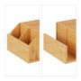 Relaxdays Support d'écran en Bambou, 4 tiroirs, réhausseur d'écran d'ordinateur/Laptop, HxLxP : 16x57,5x25 cm, Naturel