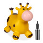 Relaxdays Animal Sauteur en Forme de Girafe, Charge maximale : env. 50 kg, sans BPA, à partir de 3 Ans, Jaune et Marron