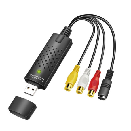 Logilink VG0030A - Enregistreur Audio/vidéo USB 2.0, 3 x RCA + miniDIN5 (S-Video) pour Windows 7/8/10/11, Mac OS 10.7 ou supérie