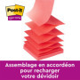 Post-it Z-Notes Autocollantes Super Sticky, Pack de 6 Blocs, 76 mm x 76 mm, 90 Feuilles par Bloc, Rose, Violet, Vert - Feuillets