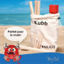 Toyfel Kubb Jeu de Quilles Finlandaises en Bois FSC ® XL et Sac en Tissu Knuut – Robuste Jeu Viking en Bois de Pin Jeu à Lancer 
