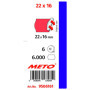 Meto Étiquettes pour étiqueteuse manuelle, réf. 9506161 (22 x 16 mm, 2 lignes, 6000 étiquettes, adhésives permanentes, pour appa