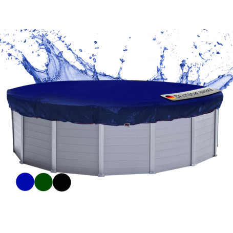 QUICK STAR Couverture de Piscine d'hiver Ronde 200g / m² pour Piscine de Taille 320-366 cm Dimension bâche ø 420 cm Bleu