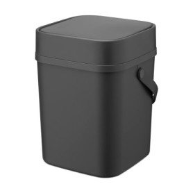 Navaris Poubelle Salle de Bain 12 L - Poubelle avec Couvercle à Pression et poignée 31,3 x 24 x 23 cm pour cosmétique Salle de B