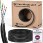 HB-DIGITAL Câble réseau extérieur CAT 7 de 25 m pour pose directe à la terre S/FTP AWG23/1 en cuivre pur - Double gaine en PVC +