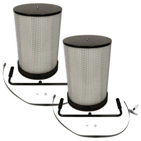 vhbw 2x Filtre à particules fines compatible avec BAMATO AB-1500CF centrale d'aspiration - particules fines avec brosses de nett