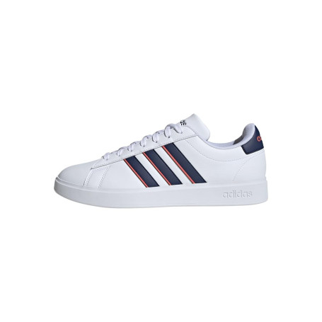 adidas Grand Court 2.0 Chaussures de Tennis pour Homme, Ftwwht/Bleu foncé/Prelsc, 42 2/3 EU