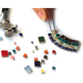 Lot de 500 mini mosaïques en céramique - 5 mm - Beige - WC04