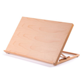 DESIGN DELIGHTS Planche à dessin pour poste de travail DIN A2 + A3 | 76,2 x 50,8 cm | Bois de hêtre | Chevalet de table