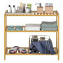 Casaria Étagère de Rangement en Bambou 66 x 58 x 26 cm 3 Niveaux réglables en Hauteur Charge Max. 30 kg