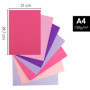 OfficeTree 70x Feuilles Papier Rose A4 130g - 7 Couleurs - Pour Bricoler, Plier & Imprimer - Cartonné Tons Roses - Feuilles Cart