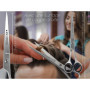 Ciseaux de coiffeur avec microdenture unilatérale en acier inoxydable Ciseaux pour le soin des cheveux 17,78 cm