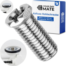 Vis creuse pour tête de robinet, M12 x 1,5 x 28 mm, 1 pièce, compatible avec Viega modèle 6162.45-593, article 122 485, en laito