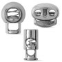 Bouchons de cordon, 1 trou, 10 pièces, en métal, en argent, pour des cordons jusqu'à Ø 5 mm, pince à ruban pour veste, vêtements