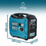 Générateur inverter à gaz/essence Könner & Söhnen KS 2000iG S, boîtier insonorisé, 2000 W, une prise 1x16A (230V), 2 ports USB, 