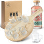 Smart Planet - Plateau de service pour eau-de-vie - En bois de hêtre - 8 verres à eau-de-vie - Avec inscription « Schnapsrunde »