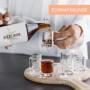 Smart Planet - Plateau de service pour eau-de-vie - En bois de hêtre - 8 verres à eau-de-vie - Avec inscription « Schnapsrunde »