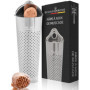 Schwertkrone Râpe à Muscade 11 cm Acier Inoxydable avec Rangement - Râpe a Noix de Muscade - Pratique pour Râper Muscade, Chocol