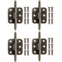 Fuxxer Lot de 4 charnières en métal antique pour maison de campagne vintage 70 x 35 mm Bronze