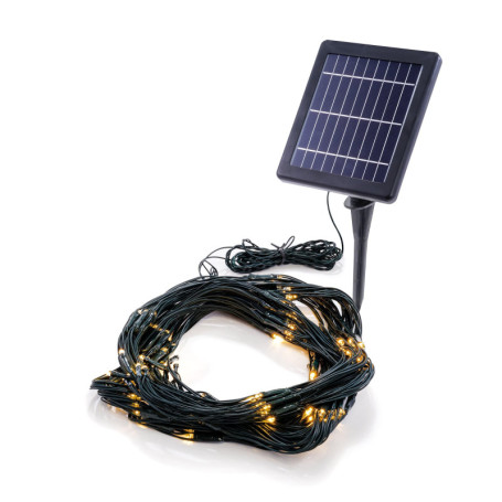 Esotec 102190 Filet lumineux solaire, 144 LED, 1,5 x 1,5 m, câble d'alimentation de 3 m, module solaire LiFePo4, support mural, 