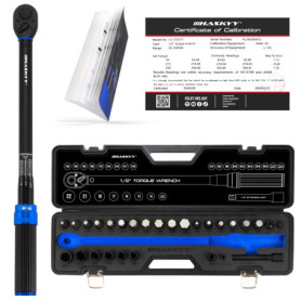 HASKYY Jeu de clés dynamométriques 1/2" 50-350 Nm pour voiture, tige d'extension pour voiture, douilles, outils de service