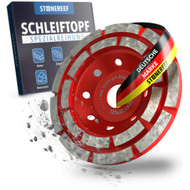 STONE REEF Ponceuse à béton [125 x 22,2 x 20] Fraise à béton, plateau de ponçage 125 mm, disques à lamelles, disqueuse 125mm, di