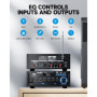 Moukey Amplificateur Audio 2.0 Canaux, Amplificateur Stéréo Bluetooth 5.0 100W, Amplificateur HiFi, Radio FM Portable, Entrée Ca