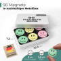 YOURGANIZE® Lot de 90 aimants Smileys - Diamètre : 30 mm - Idéal comme système de récompense pour Les Enfants, Accessoires pour 