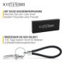 Scott & Webber® - Porte-clés en cuir tressé avec anneau en acier inoxydable, mousqueton et fermeture à vis, idéal pour les clés 