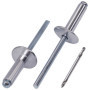 SKIR'CO (30 pièces) Rivets Aveugles à Grande Bride en Aluminium 5,0 x 18 mm, Mandrin en Acier, Foret Inclus